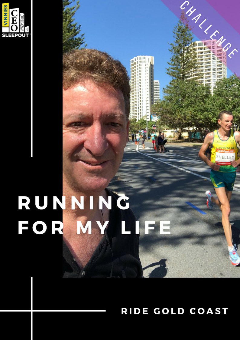 Steve Holmes is literally running for his life, not fit enough to keep up with his riding buddies, Steve has taken to the tracks, Roads and pathways of the Gold Coast to build himself up and outrun Cholangio the Beast . . .a Caner that that takes no prisoners, with no cure and hardly a survivor left to carry the torch see www.steveholmes.net.au